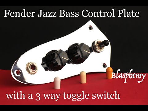 Blasphemy. A Fender Jazz Bass Wiring Harness and Control Plate with 3 Way Toggle Switch image 12
