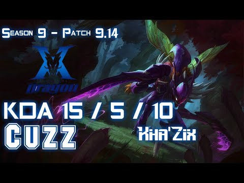 KZ Cuzz KHA'ZIX vs GRAGAS Jungle - Patch 9.14 KR Ranked