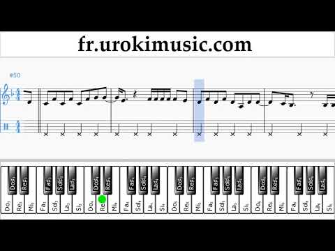 Cours de Piano (main droite) Carlos Vives, Sebastian Yatra - Robarte un Beso Tuto Partitions Partie