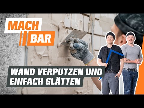 Plastering a wall and smoothing it with a trowel | OBI