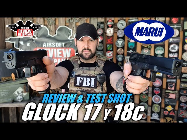 Vídeo relacionado con Pistola de greenn Gas de Airsoft Modelo G18C Negra GBB de Marui con corredera móvil y blowback. Potencia Menor de 1 Julio