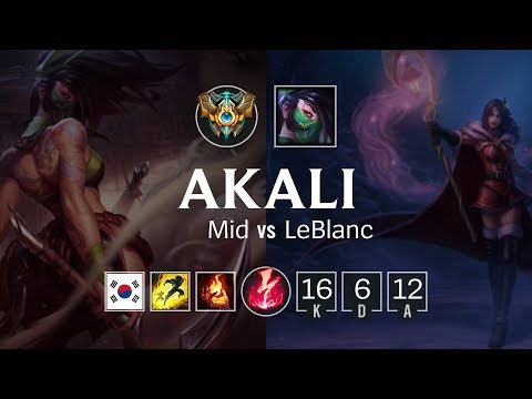 Akali Mid vs LeBlanc - KR Challenger Patch 8.20