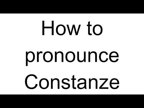 How to Pronounce Constanze (German)