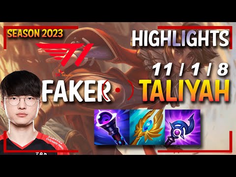 T1 Faker TALIYAH Mid - HIGHLIGHTS - KR SoloQ Ranked