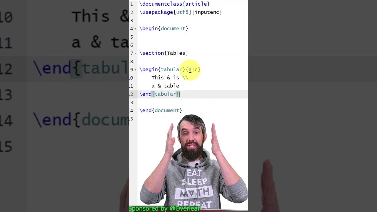 Basic Tables in LaTeX  #shorts