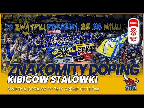 Znakomity doping kibiców Stalówki. Świetna oprawa w 3mk Arenie Ostrów.