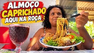 ALMOÇO CAPRICHADO AQUI NA ROÇA! 🍝 PRATO BEM BALANCEADO 😋
