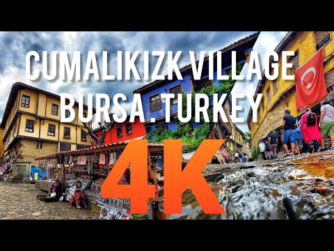 Passeio a pé em 4K na vila otomana [CUMALIKIZIK] em Bursa.Turquia [4K] ULTRA HD