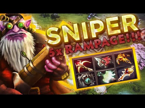 The Reason why we LOVE Dota 2 - WTF Sniper 5x Rampage Base Defense Simulator