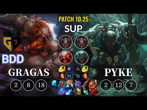 GEN Bdd Gragas vs Pyke Sup - KR Patch 10.25