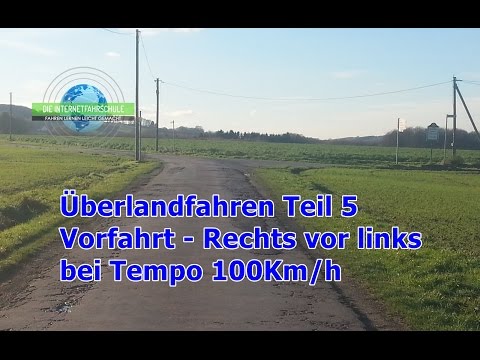 Driving on country roads, Part 5 - Right of way - Right before left at 100 km/h - Driving lesson ...