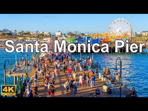 Walking Tour of Santa Monica Pier 4K - Los Angeles - California - USA | 4K Video