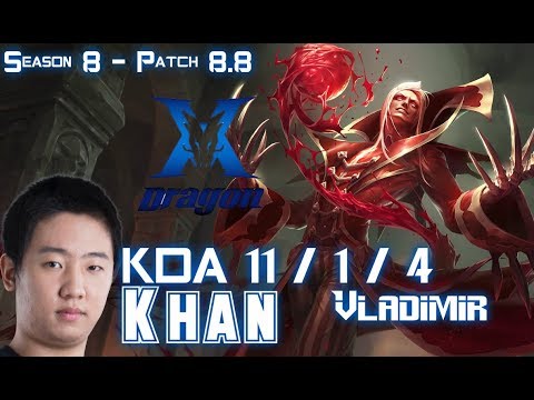 KZ Khan VLADIMIR vs IRELIA Top - Patch 8.8 KR Ranked