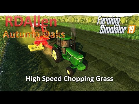 High Speed Chopping Grass in the Dark on Autumn Oaks - Farming Simulator 19