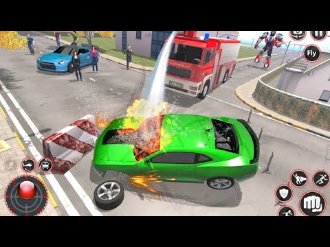 Enjoy flying fire truck rescue mission in robot car transformation games 2021
