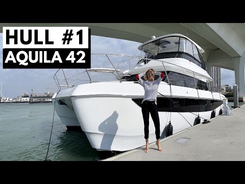 , title : 'AQUILA 42 YACHT Foiling Option Luxury Liveaboard Power Catamaran Yacht Tour'