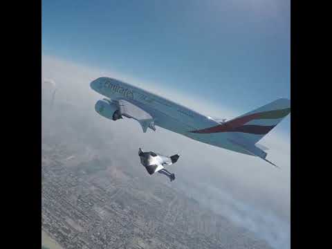 Jet flying with visitor * Jetman Dubai * Jetman Flies with Commercial Jet