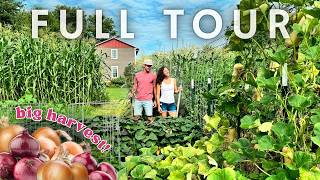 Full GARDEN TOUR + MASSIVE Onion Harvest