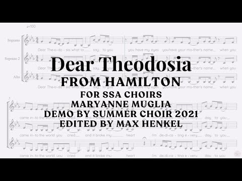 "Dear Theodosia" for SSA Choirs arr. by MaryAnne Muglia