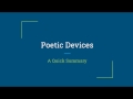 Poetic Devices