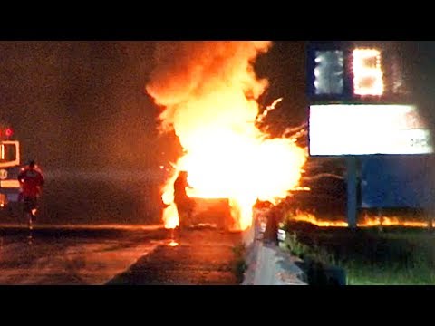 Gary Courtier Pro Mod Nitrous Camaro Huge Fire