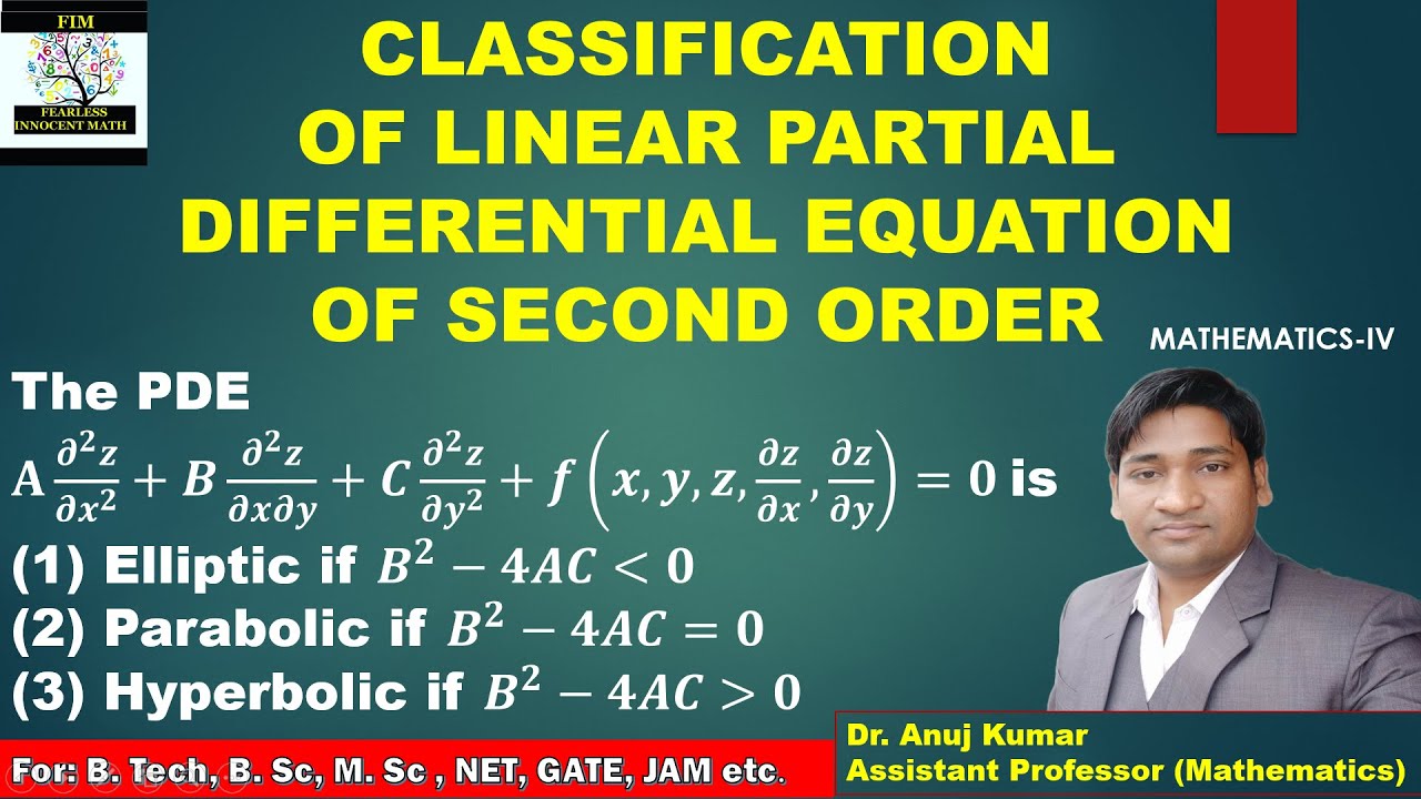 Classification of Partial Differential Equations of Second Order | Elliptic Parabolic and Hyperbolic