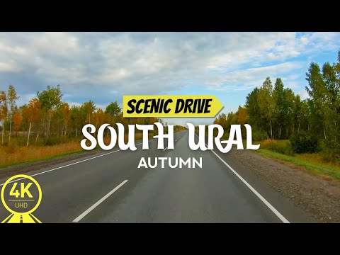 4K Gold of Autumn Fields for Indoor Cycling - Scenic Roads of South Ural, Russia - Preview