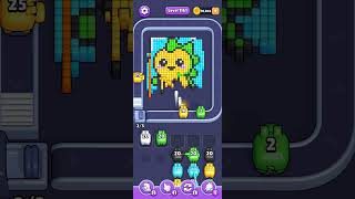 Pixel Flow — hard level 1161 (yellow cute dinosaur)