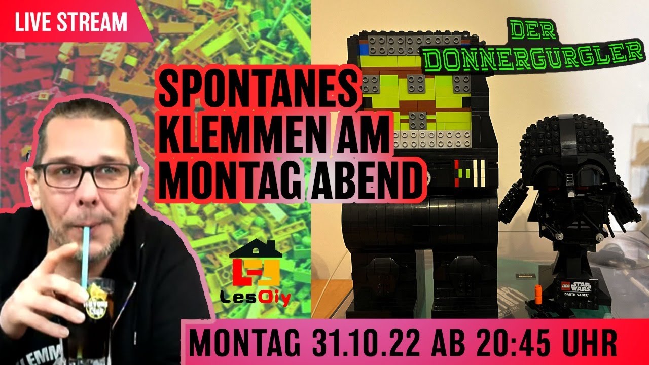 Live Stream  Spontanes klemmen am Montag Abend 31.10.2022 20:45 Uhr lesDIY Darth Vader MOC von Albo