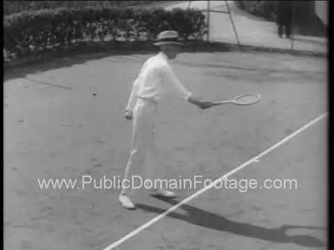 King Gustav V of Sweden playing tennis 1934 archival newsreel footage