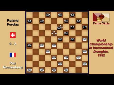Piet Roozenburg (NLD) - Roland Forclaz (SUI). Draughts World Championship. 1952.