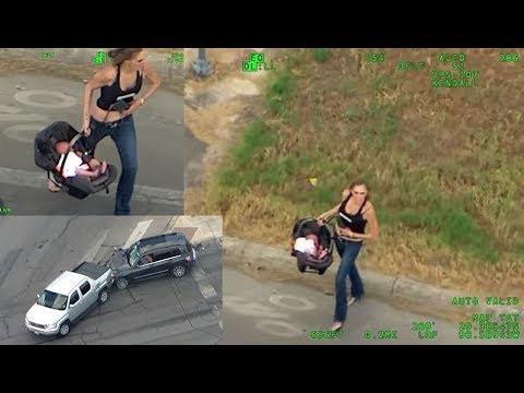 Woman carrying baby leads Texas cops on wild high-speed chase
