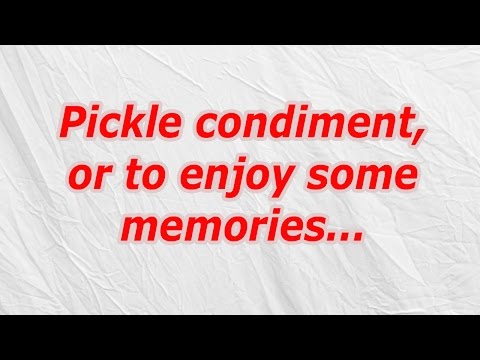 Pickle Serving Crossword