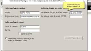 E-Mail Divulga Fácil Terra: Como configurar uma conta personalizada IMAP no Outlook 2003