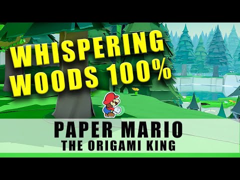 Paper Mario The Origami King Whispering Woods walkthrough - 100% guide All Toads, Treasure & blocks