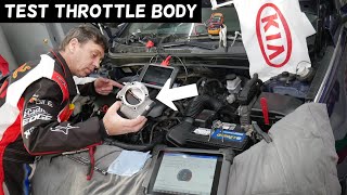 HOW TO TEST THROTTLE BODY ON KIA OPTIMA. THROTTLE POSITION SENSOR TEST