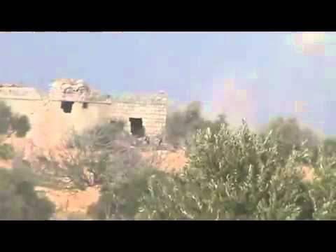 استهداف حاجز لقوات النظام بقذائف الهاون من قبل الجبهة الجنوبية في كفرومة في محافظة إدلب