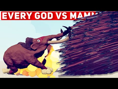 EVERY GOD vs MAMMOTH - Totally Accurate Battle Simulator TABS
