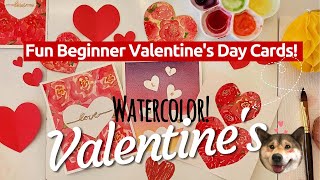 How to Paint Watercolor Valentine's Day Cards for #beginners! #fun #homemade #diycards #valentines