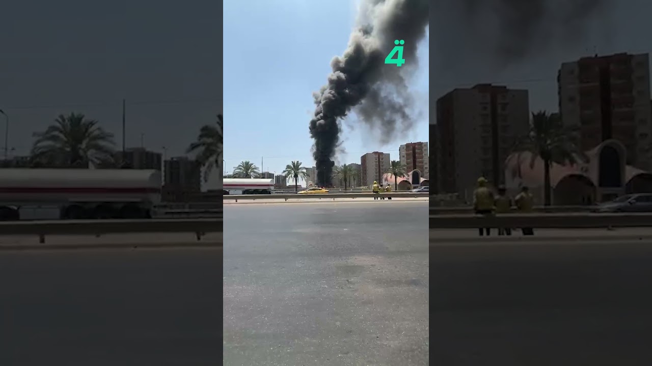 فيديو | حـ ـريق داخل مجمع الزهور السكني في بغداد