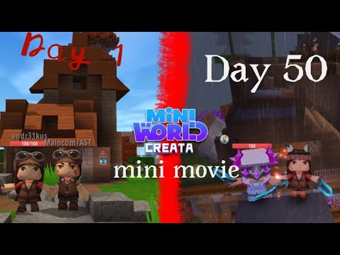 Survived 100 Days in Mini World Creata! Mini movie (1-50 day's+ bonus!)