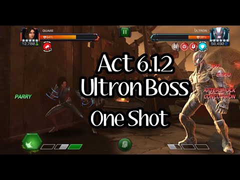 Act 6.1.2 Ultron Boss One Shot with Quake | Marvel Contest of Champions