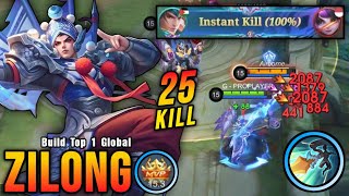 Download lagu 25 Kills!! Legendary Zilong Instant Kill Enemies!! - Build Top 1 Global Zilong ~ MLBB mp3