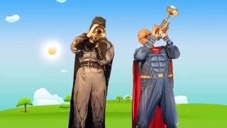 Superman & Batman play "Crazy 'Bout My Baby" by Louis Armstrong!