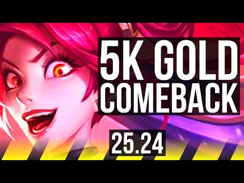 JINX & Braum vs DRAVEN & Neeko (ADC) | 5k gold comeback, 11/2/10 | KR Challenger | 25.24