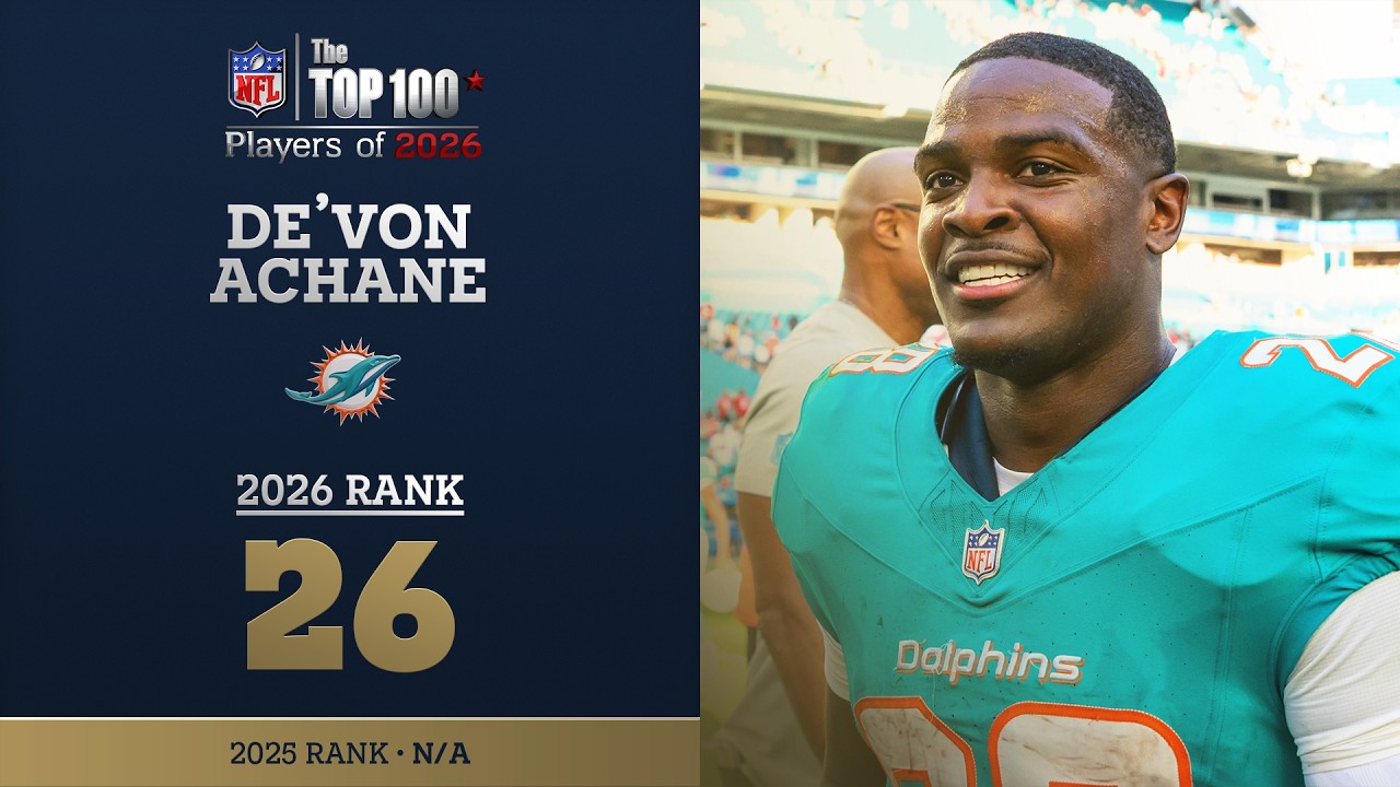 26: De'Von Achane (RB, Dolphins) | Top 100 Players of 2026