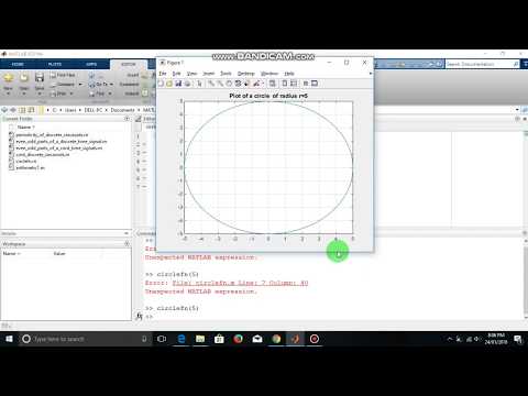 4. Plot of a Circle using MATLAB