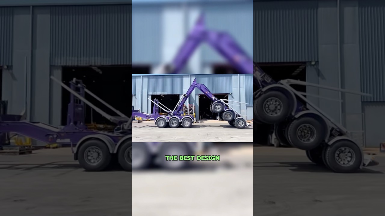 This is definitely the best design for a truck trailer! It's like a real-life Transformers!