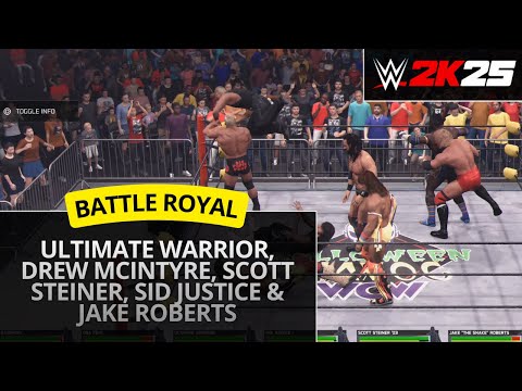 WWE 2K25 – Battle Royal: Ultimate Warrior, Drew McIntyre, Scott Steiner, Sid Justice & Jake Roberts