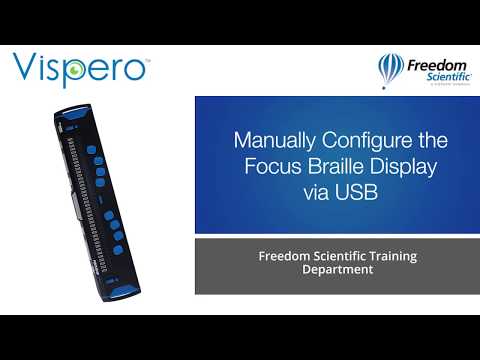 Manually Configure the Focus Blue Refreshable Braille Display using a USB Connection